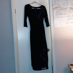 Long Black 3/4 sleeve R&M Richards Party Dress